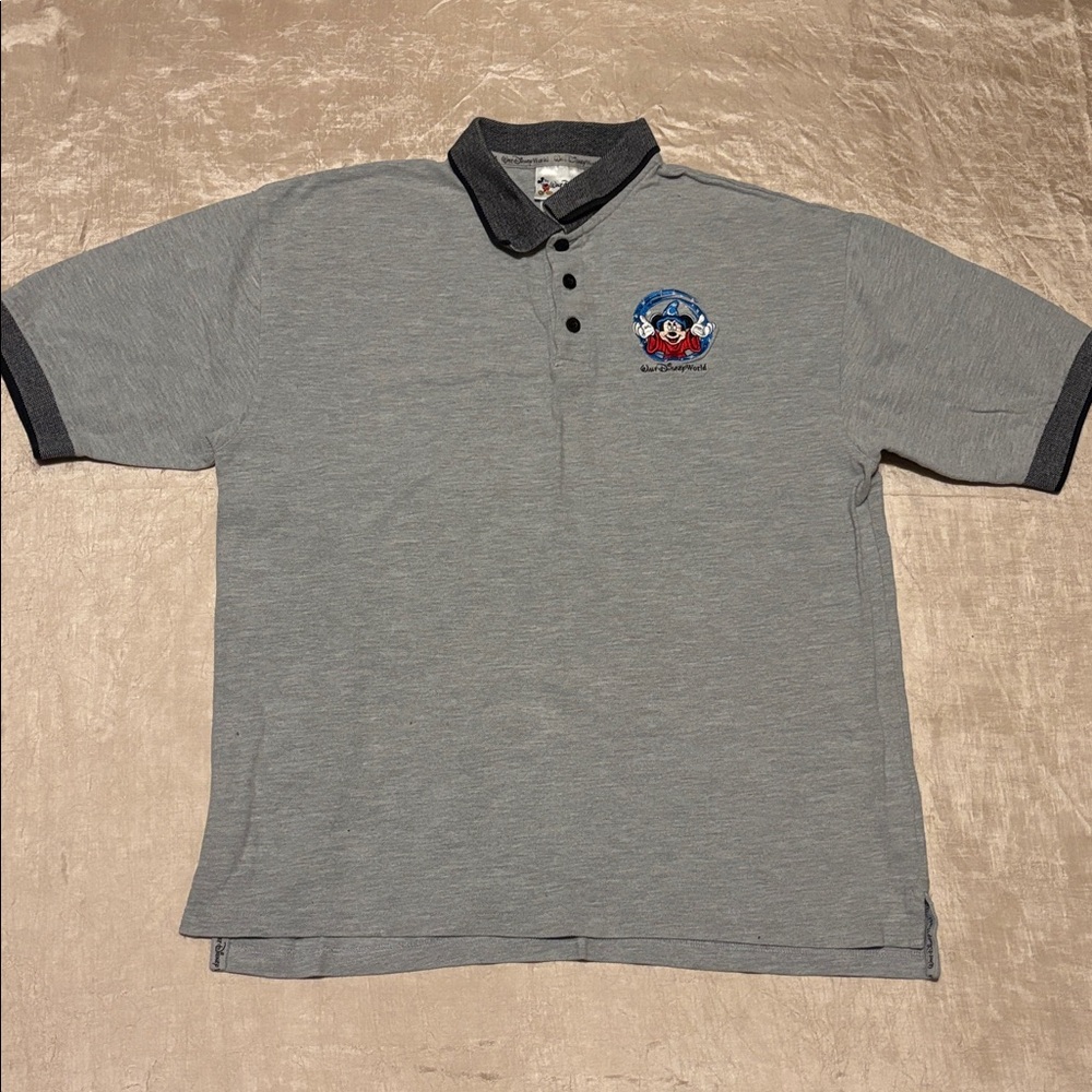 Vintage Mickey Mouse World Sorcerer Fantasia Polo Shirt Size Large
